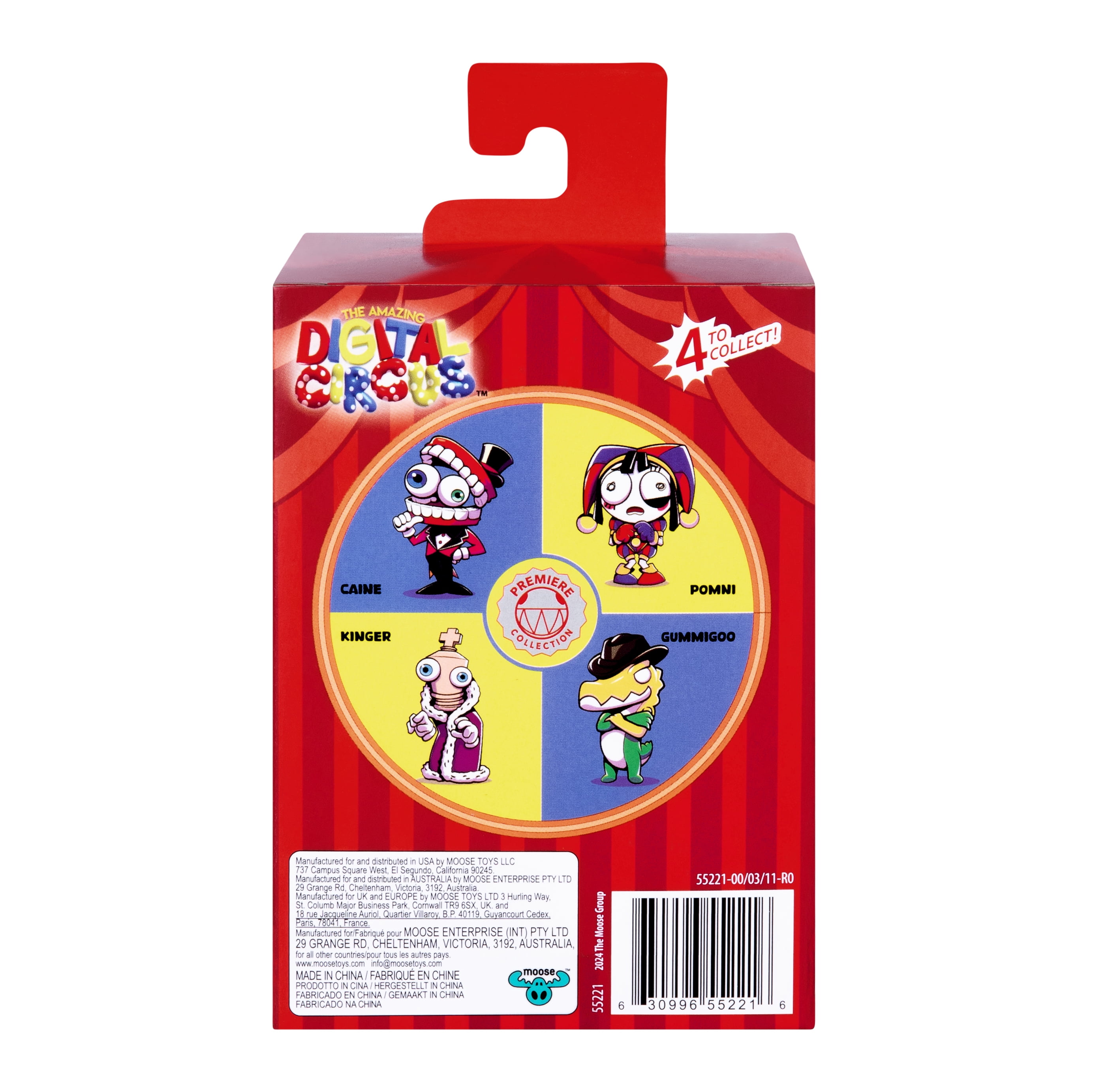 Amazing Digital Circus Pomni 4" Collectible Vinyl Figure with Jittery Eyes and Collector Card, Ages 4+