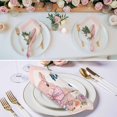 thumbnail image 3 of Easter Rabbits Cloth Napkins, Spring Floral Cute Bunny Butterflies Pink Washable and Reusable Dinner Napkins Set of 4, Table Napkin for Kitchen Party Birthday Wedding Hotel Housewarming 20"x20", 3 of 9