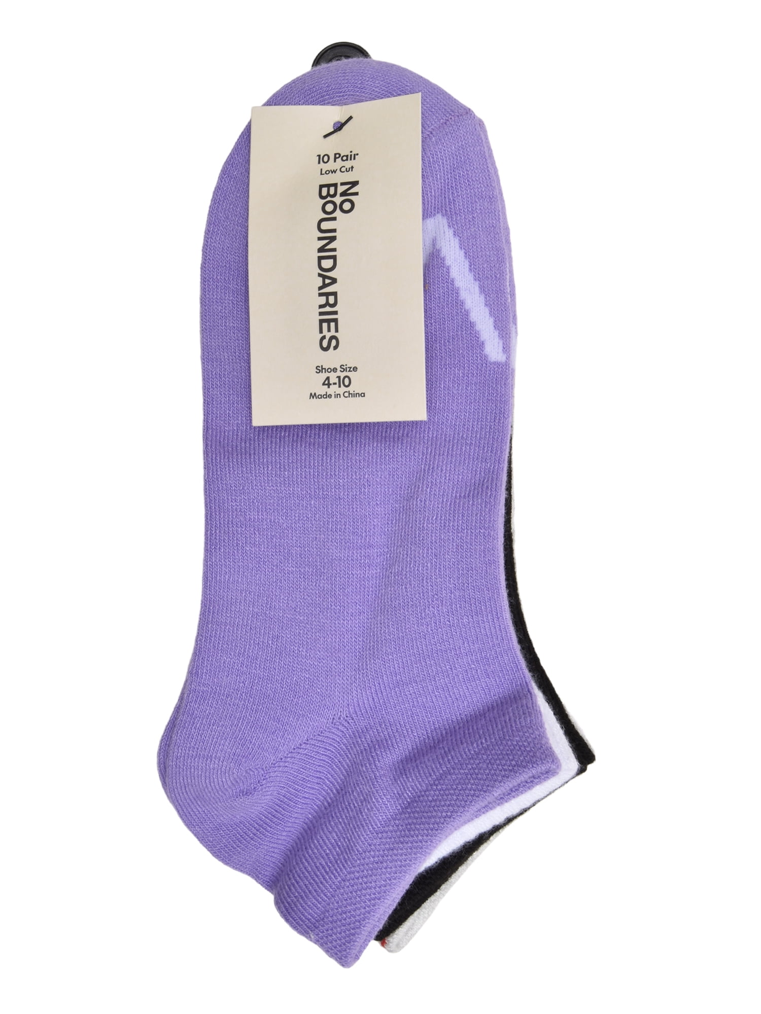 No Boundaries Women’s Low Cut Socks, 10 Pack, Shoe Sizes 4-10