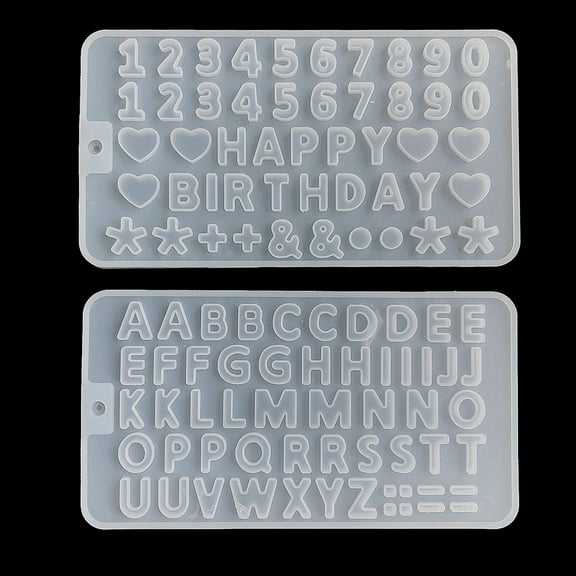 2 Pcs/Set Numbers Keychain Resin Mold Silicone Mould DIY Crafts Polymer Clay UV Epoxy Mold English Letters Mold