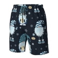 thumbnail image 4 of Rocae Gnome and Snowflakes for Men's Beach Shorts Casual Elastic Waist Drawstring Summer Beach Shorts,S-3XL-X-Large, 4 of 6