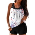 thumbnail image 2 of QETYUW Women's Tankini Bathing Suits Pleated Scoop Neck Tummy Control Swimsuits Lightweight Modest Tankinis Tops with Boyshorts, 2 of 5