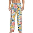 thumbnail image 2 of Goofa Watercolor Wildflowers Printed Soft Pajama Pants for Men, Wide Leg Comfy Casual Lounge Yoga Pants-Medium, 2 of 9