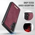 thumbnail image 4 of For Samsung Galaxy A52 Phone Case,Anti-Scratch PU Leather Back,Compatible with Mag-safe,Business Classic Style,Shockproof Non-Slip Durable Ultra Slim Thin Fit Phone Case Cover,Red, 4 of 10