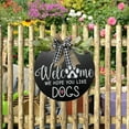 thumbnail image 2 of Welcome Round Wooden Sign Welcome Hanging Bow Sign Pet Sign, 2 of 7