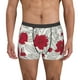 thumbnail image 1 of Balery Leaves And Anemone Flowers In Red Grey Calzoncillos bóxer para hombre, ropa interior de algodón suave y transpirable con cinturilla de nailon-Medium, 1 of 5