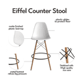 thumbnail image 3 of Aykah Eiffel Bar Stools, Set of 4, White, Counter Height, Indoor Use, Comfortable Backrest, 3 of 5