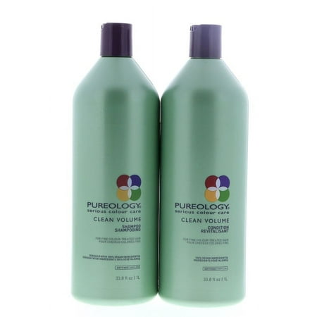 Pureology Clean Volume Shampoo and Conditioner Set 1000ml/33.8oz Each