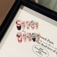 thumbnail image 2 of Christmas and New Year's handmade nail pads, advanced sense, winter red love manicure, Chinese New Year festive fake nail stickers, 2 of 6