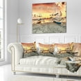 thumbnail image 3 of Designart Boats at Sunset - Seashore Photography Throw Pillow - 16x16, 3 of 5