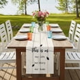 thumbnail image 3 of Farmhouse Butterfly Short Table Runner 48 Inches Long,Rustic Retro Wooden Striped Cotton Linen Table Runners Dresser Scarves,Fabric Tabletop Scarf Furniture Cover for Home Dinner Party Decor 13"x48", 3 of 8