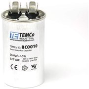 TEMCo 25 uF Run Capacitor CBB65, 25 MFD, 370V, Round, 50/60Hz