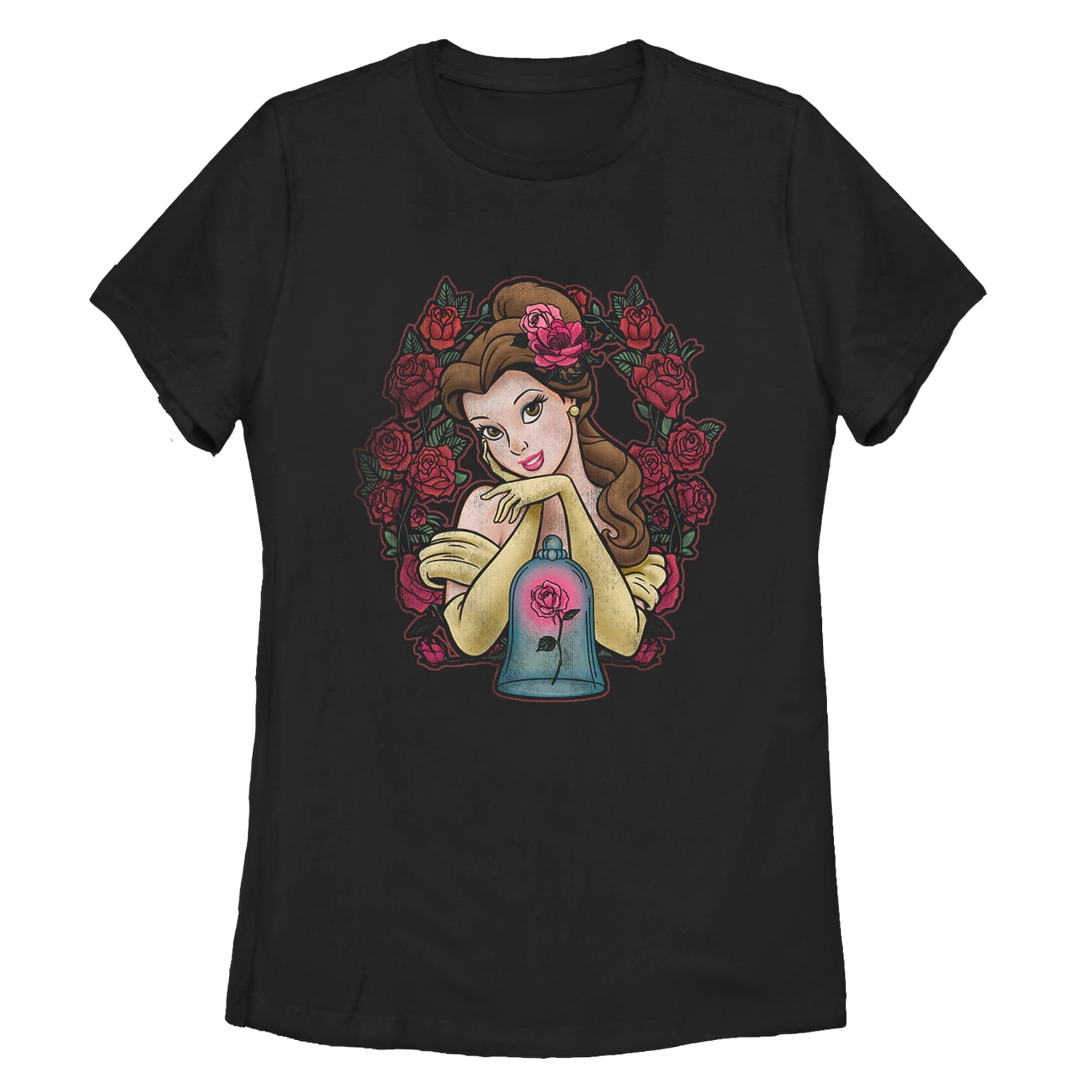 Women S Beauty And The Beast Belle Rose Wreath Graphic Tee Black Small Walmart Com Women S Beauty And The Beast Belle Rose Wreath Graphic Tee Black Small Walmart Com