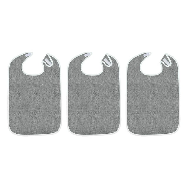 Baberos para adultos Yinane Ajustables Lavables Grandes Gris Oscuro