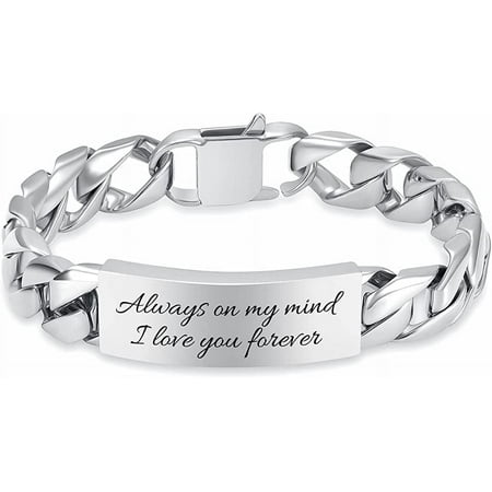 Urn Cremation Bracelet for Ashes for Men - Stainless Steel Cuban Link Urn Bracelet Keepsake Ash Holder Cremation Memorial Jewelry 20-22CM