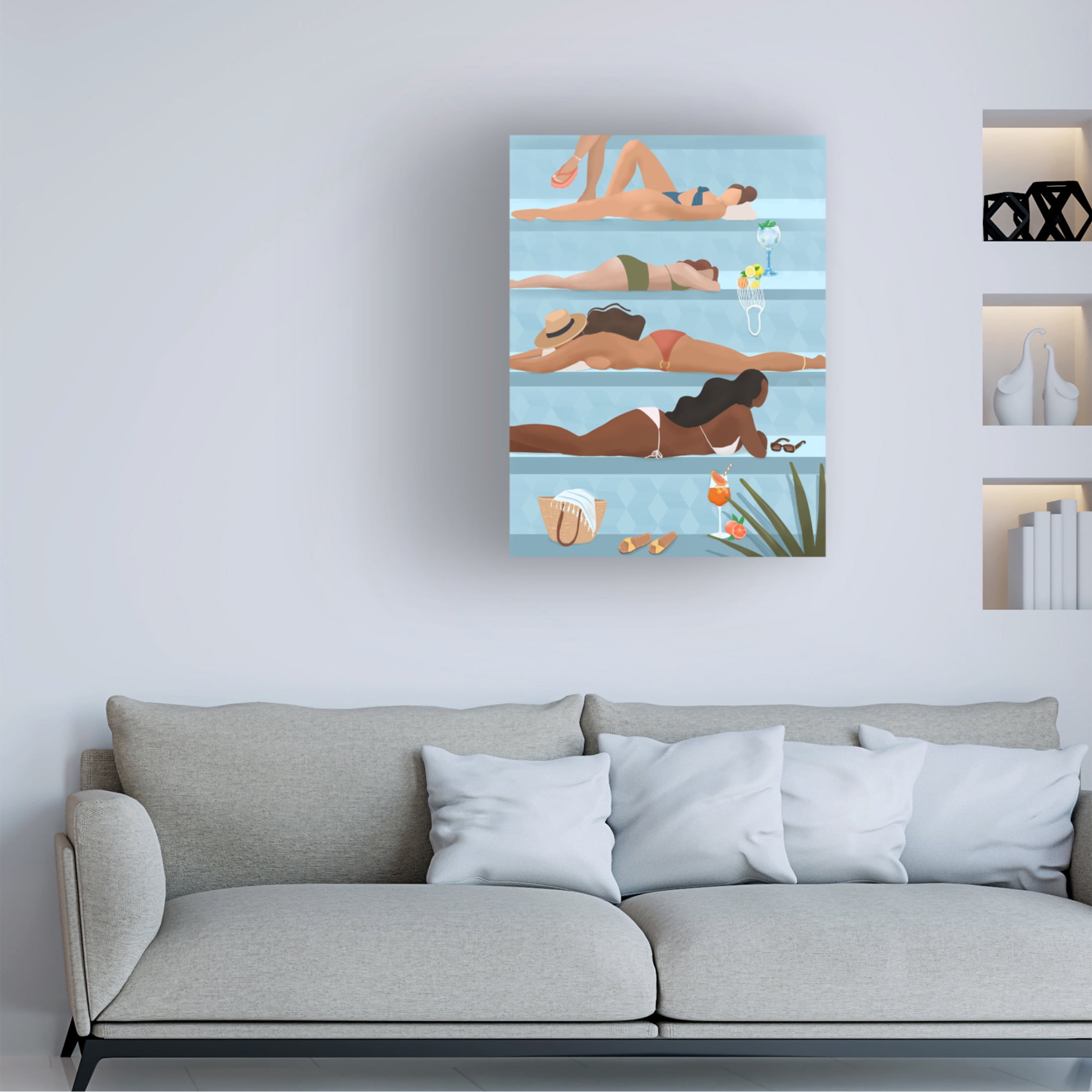 Trademark Fine Art Petra Lizde Ladies by the pool Canvas Wall Art