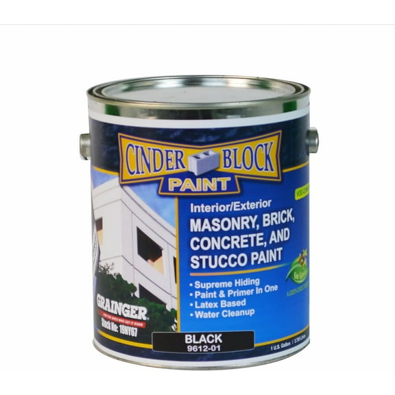 Masonry & Stucco Paint, Black, 1 gal.