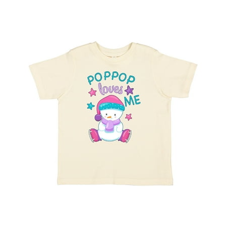 

Inktastic My Pop Pop Loves Me- Cute Snow Baby Gift Toddler Boy or Toddler Girl T-Shirt