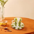 thumbnail image 6 of Peacock Feather Glass Coffee & Tea Cup with Saucer - Hand-Painted Turkish Style Espresso Cup, 6 of 9