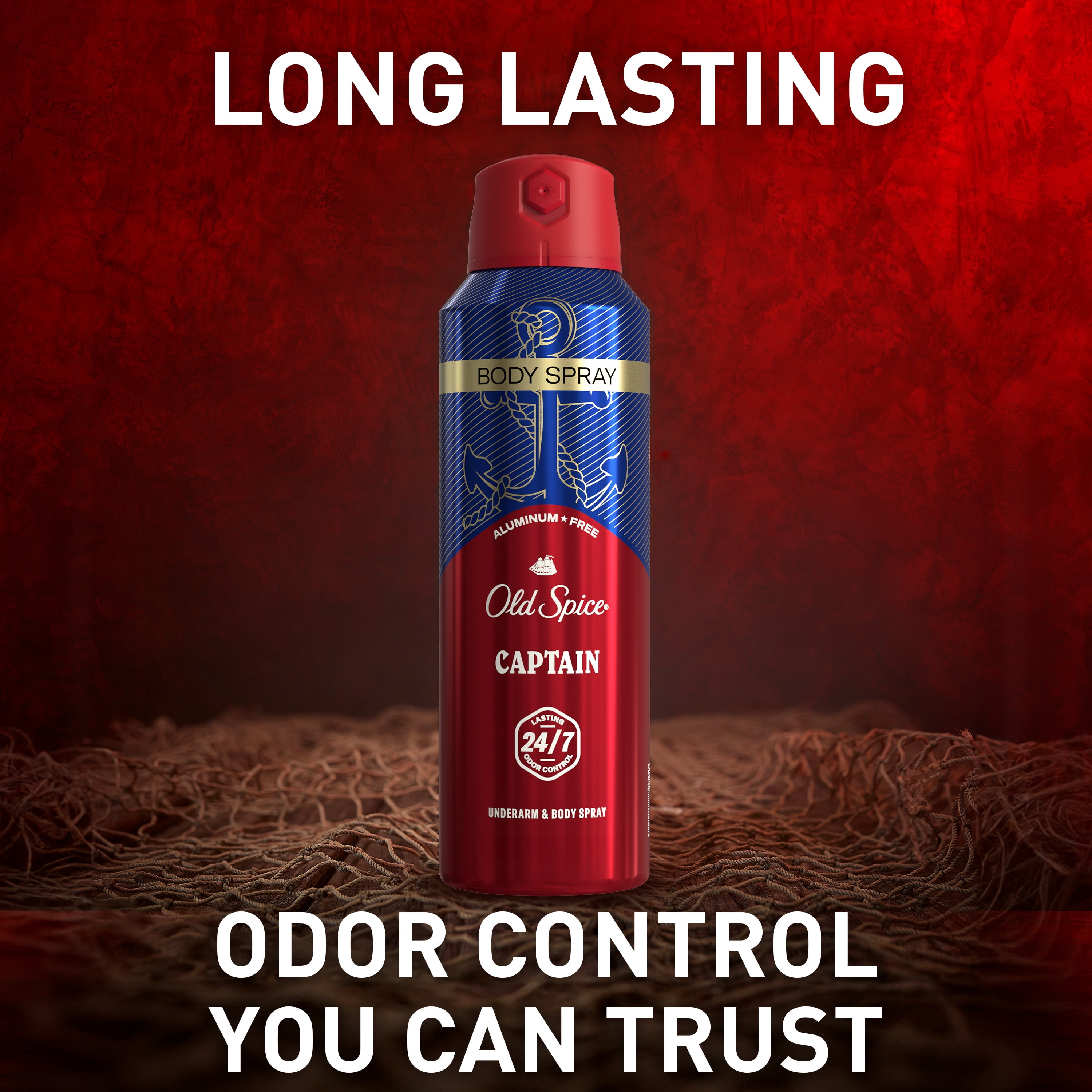Old Spice Aluminum Free Men's Body Spray Captain, 5.1 oz