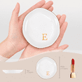 thumbnail image 4 of Ceramic Jewelry Tray, Initial Ring Dish Trinket Plate Engagement Gift, Small Personalized Monogram Ring Bowl for Wedding, White Decorative Jewelry Holder for Women Vanity -Letter E, 4 of 7