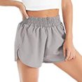 thumbnail image 3 of Abcnature Plus Size Shorts, Womens Athletic Shorts, Women Solid Running Shorts, Sport Elastic Waist Active Workout Pocket Shorts, Comfy Beach Shorts, Yoga Pants, Cycling Sport Shorts Gray XXL, 3 of 5