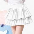 thumbnail image 4 of Fesfesfes Girls Tiered Ruffle Skirt Elastic Waist Princess Style High Waist Mini Skirt, Cute Summer Casual Outfit for Kids Ages 4-14 Years, 4 of 7