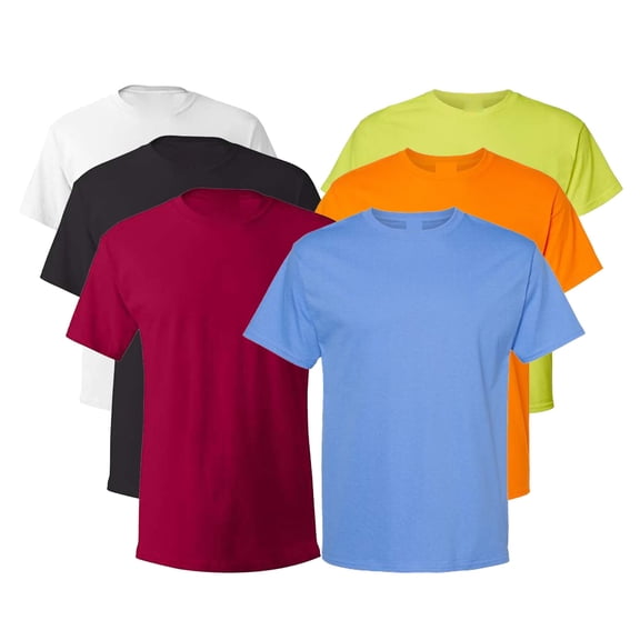 Hanes Essential T-Shirt Pack of 6 - 100% Cotton, Classic Fit, Pre-Shrunk, Mix Colors for Men, S