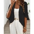 thumbnail image 3 of Elegant Women's Crochet Cardigan - Lightweight Open-Front Knit Sweater with Eyelet Design, Perfect for Spring/Summer/Fall, Available in White or Black, Seasonal Fashion, 3 of 6