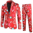 thumbnail image 2 of JHLZHS Men Fall Outfits Mens Valentine Day Printing Dinner Date Suit Jacket Suit Pants Two Piece Suit Mens Vacation Outfits Red Rave Outfits for Men Festival, 2 of 9
