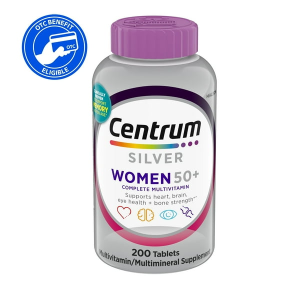 Centrum Silver Womens 50 Plus Multivitamin With Vitamin B, C, D3 & E, 200 Count