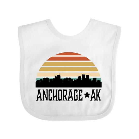 Inktastic Anchorage Alaska Skyline Boys or Girls Baby Bib