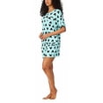 thumbnail image 3 of Disney Ladies' Short Pajama Set with Pockets 2-Piece, Aqua XS - Minnie Mouse, 3 of 3