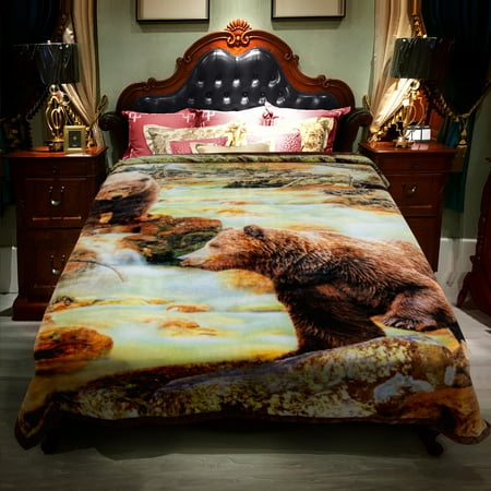 King Size Soft Plush Heavy Thick Fleece Blanket For Winter 2 Ply Printed Bed Mink Blanket 85