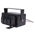 thumbnail image 1 of 3 Gang Rocker Switch Panel DC12 to 24V On Off Toggle Switch with PD Type C and QC3.0 USB Charging Port Voltmeter for Car Trucks Boats RVs, 1 of 7