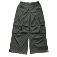 thumbnail image 5 of ManxiVoo Women's Elastic Waist Cargo Pants Lightweight Loose Wide Leg Jogger Trousers with Multi Side Pockets Casual Utility Bottoms for Outdoor Daily Active Wear, 5 of 6