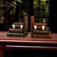 thumbnail image 4 of 2 piezas de adornos de libros falsos, sujetalibros, sujetalibros de madera, cajas decorativas para libros, libros Alto y delgado, 4 of 7