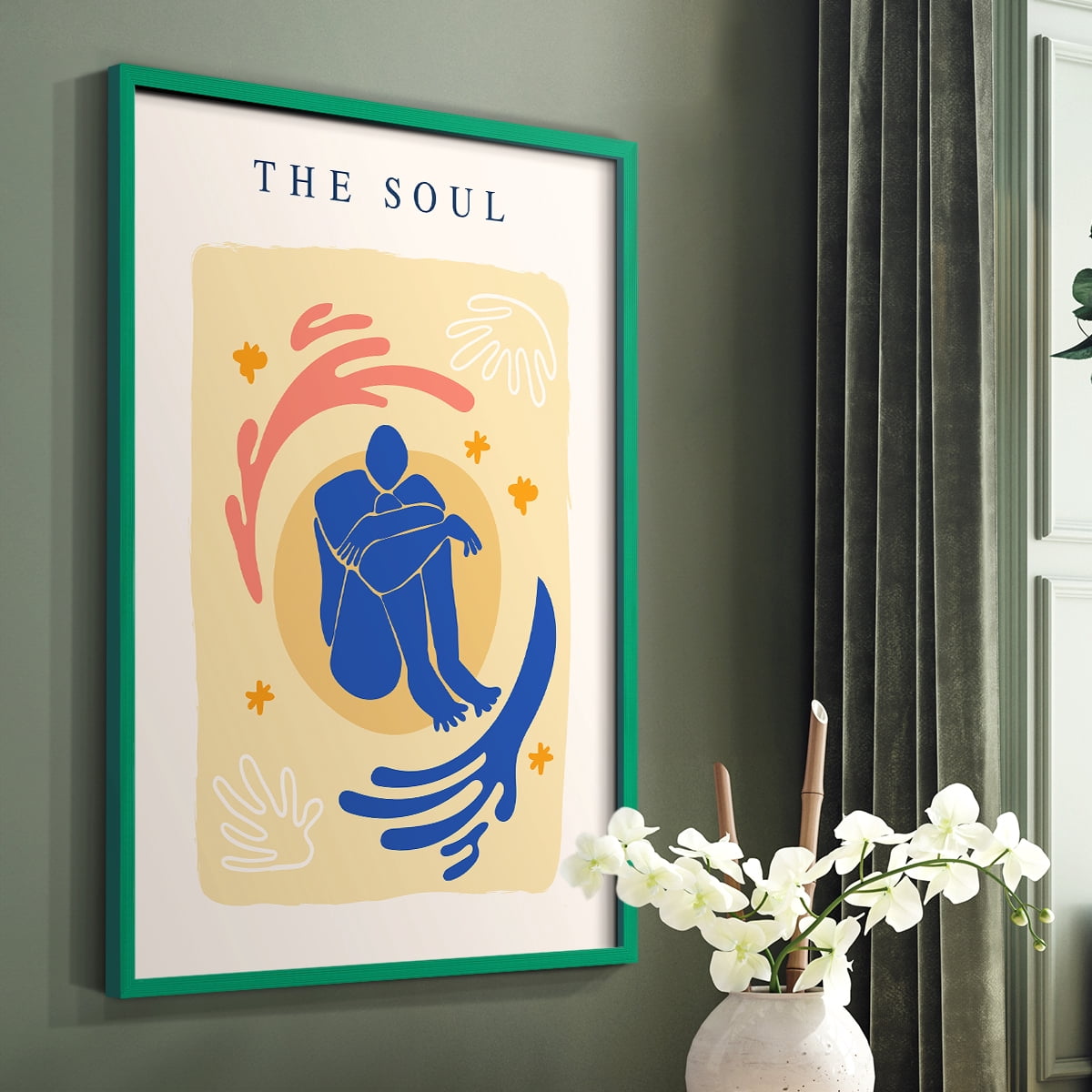 Matisse CCCXII in Green Solid Wood 16 x 20 Framed Print
