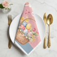 thumbnail image 2 of Happy Easter Cloth Napkins, Cute Bunny Colorful Eggs Spring Flowers Pink Blue Washable and Reusable Dinner Napkins Set of 4, Table Napkin for Kitchen Party Birthday Wedding Hotel Housewarming 20"x20", 2 of 9