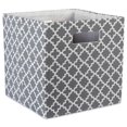 thumbnail image 1 of 13 x 13 x 13 in. Lattice Square Polyester Storage Cube, Grey, 1 of 1