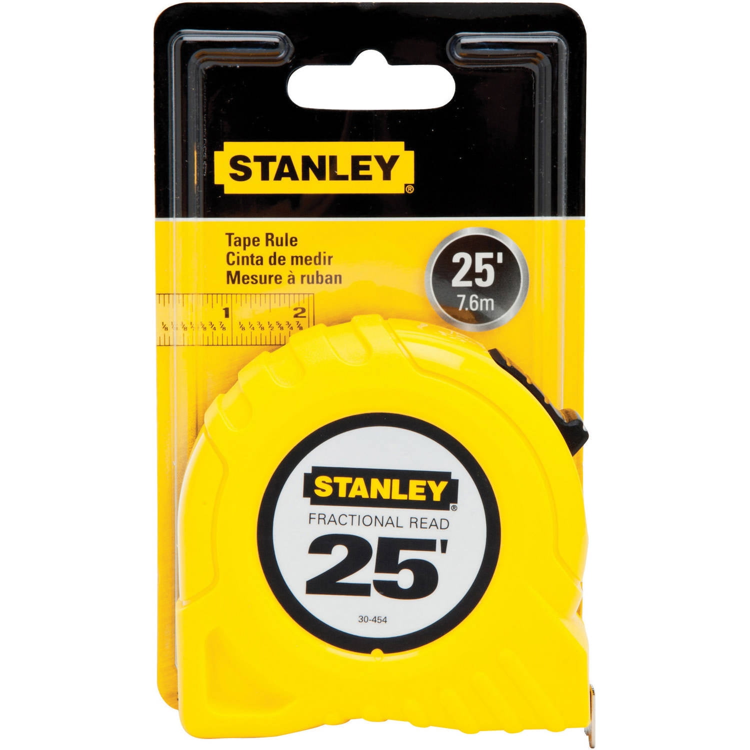 910948-5 Stanley Tape Measure: 12 ft. Blade L, 1/2 in Blade W, in/ft,  Closed, Steel, Tape Measures, SAE