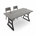 thumbnail image 1 of Industrial Rectangular Dining Table for 6 – Mark-Resistant Wooden Tabletop – Sturdy Metal Legs – Modern Farmhouse Style – Perfect for Dining Room, Kitchen, Living Room – Black Iron + Gray, 1 of 8