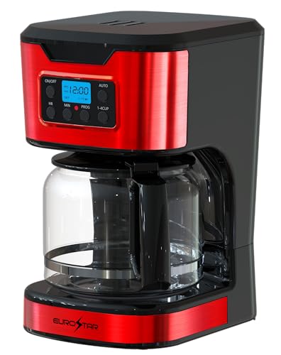 EUROSTAR 12-Cup Programmable Coffee Maker (RED)