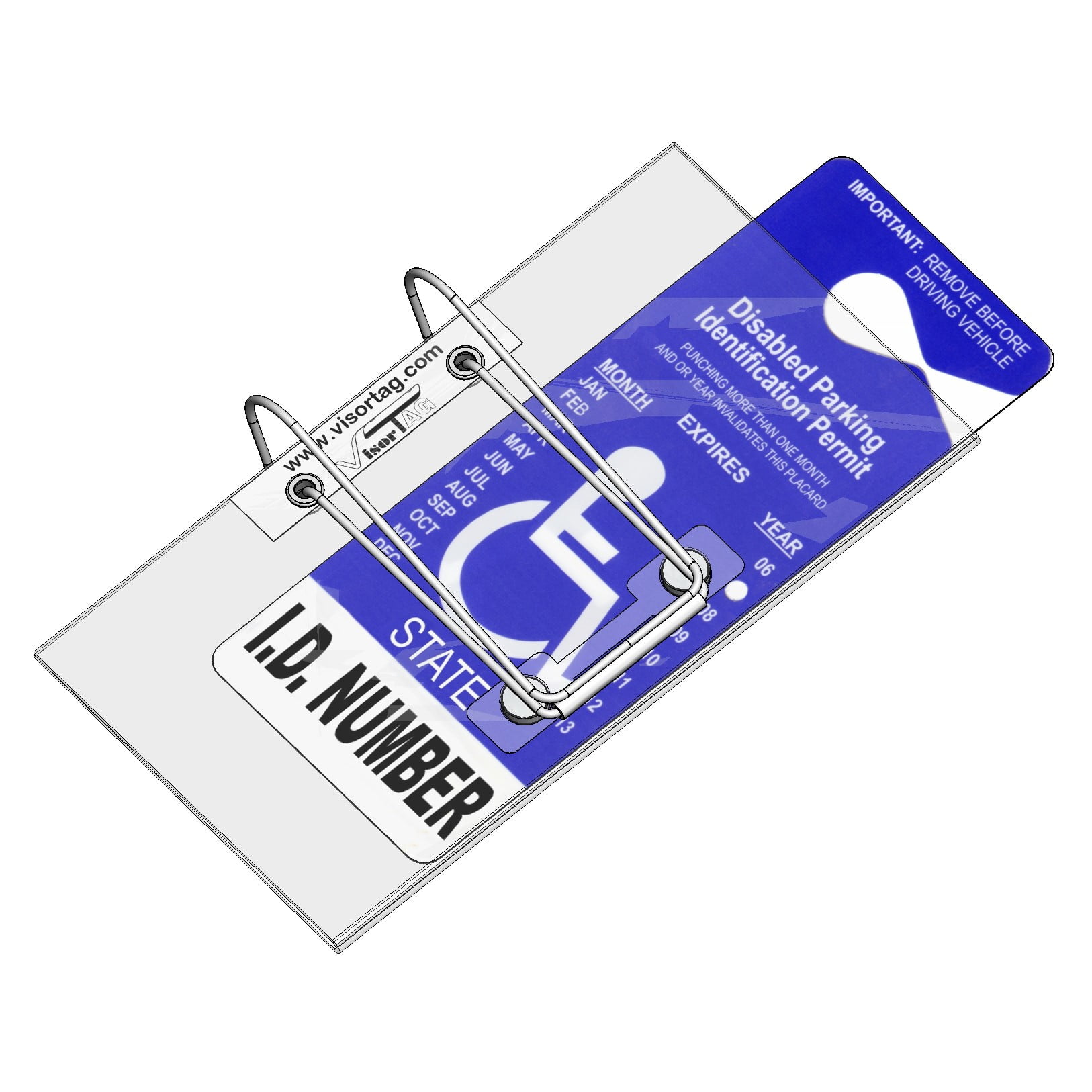 Park Clear Plastic Rear View Mirror Hanging Permit Parking Pass Holder  Placard