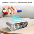 thumbnail image 3 of 15W LED Digital Alarm Clock Wireless Adjustable Brightness Fast Charging Desk Clocks Thermometer, 3 of 8