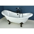 thumbnail image 3 of Aqua Eden VCT7D7231NC5 72-Inch Cast Iron Oval Double Slipper Clawfoot Tub (7-Inch Faucet Drillings) in White/Oil Rubbed Bronze, 3 of 8