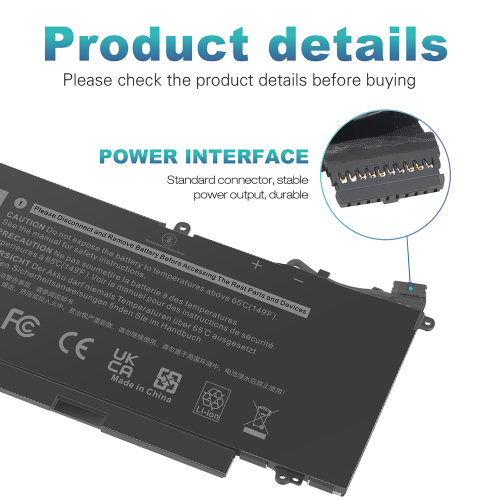 Replacement Battery For Dell Latitude 7389 7390 5289 L3180 – 60Wh, 7.6V, K5XWW