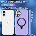 thumbnail image 6 of ELEHOLD Case for iPhone 16, Military-Grade Translucent Case with Magnetic O-Ring Stand [Compatible with MagSafe Accessory],Lightpurple, 6 of 7