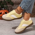 thumbnail image 3 of Womens Skate Shoes Comfy Arch Support Tennis Walking Shoes Fashion Color Block Lace up Nonslip Trainers Sneakers Yellow Size 7.5, 3 of 7