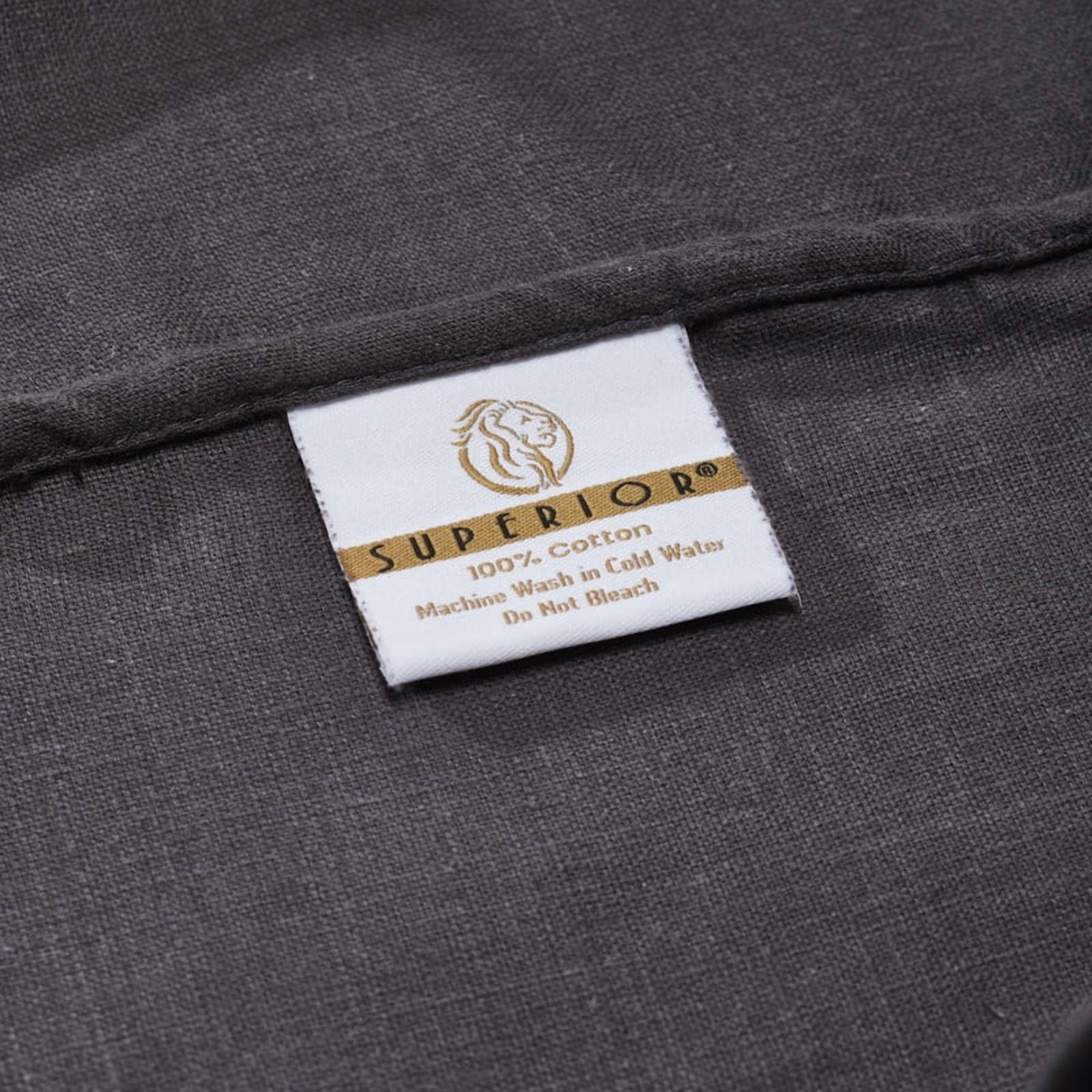 Superior Chloe 100% Cotton Percale Linen Texture Bed Sheet Set, Queen, Washed Plum